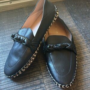 NWOB Cole Haan Cloudfeel Knotted Leather Espadrille Loafers, Size 9